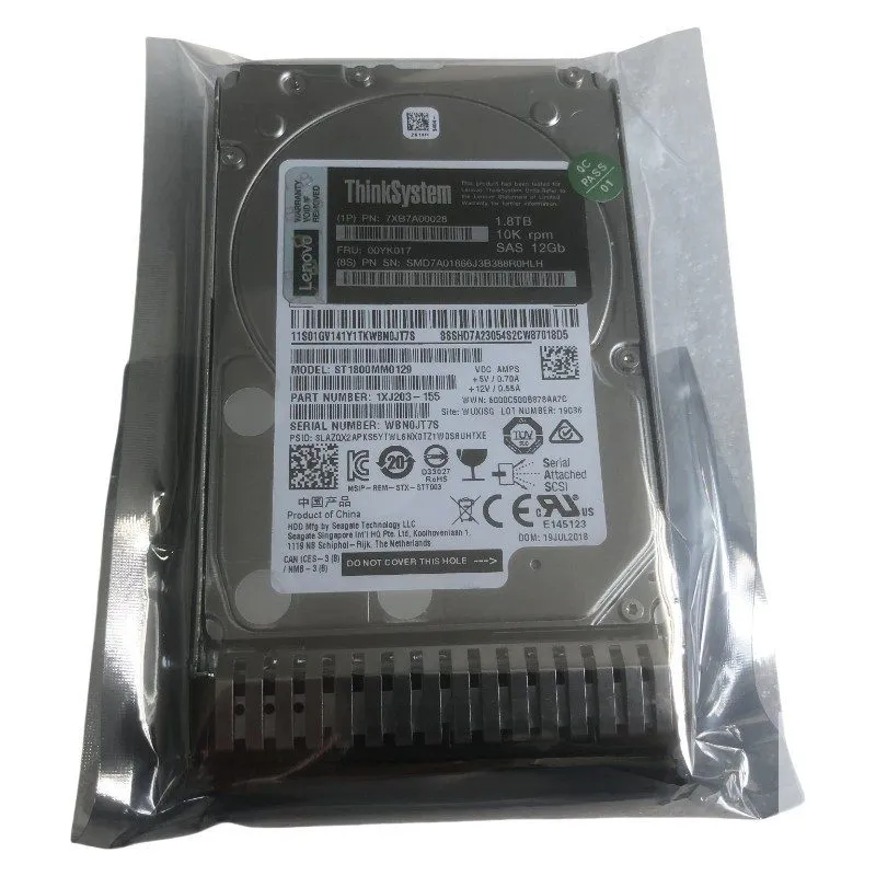 Сервер 7XB7A00028 Lenovo ThinkSystem 00YK017 2.5" 1.8TB 10K SAS 12G HDD Hard Dri