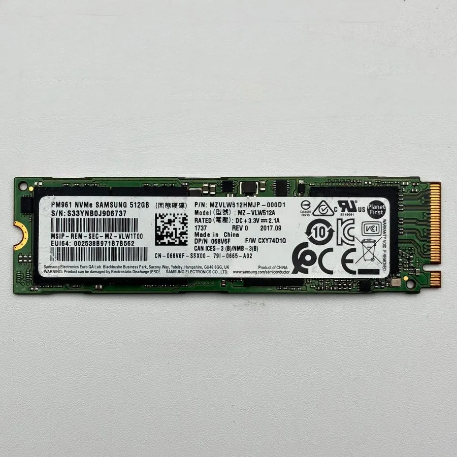 Samsung PM961 NVMe 512GB SSD