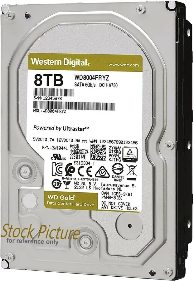 Жёсткий диск Western Digital WD Gold 8TB Enterprise HDD WD8004FRYZ 7200RPM 256MB — фото лота 1