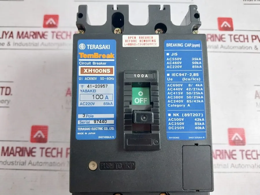 Автоматический выключатель Terasaki XH100NS Molded Case Circuit Breaker 75A 3 Po