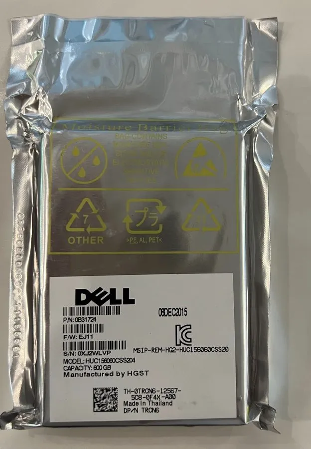 Жёсткий диск Dell TRCN6 0TRCN6 600GB 15K SAS 2.5" 12Gb/s HDD Hard Drive HUC15606