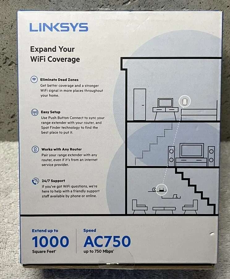 Объектив Linksys Model RE6300 AC750 Boost Dual-Band Wi-Fi Gigabit Range Extender