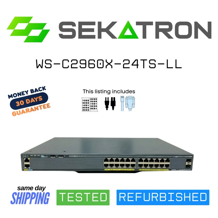 Коммутатор Cisco WS-C2960X-24TS-LL Switch 24 Ports Gigabit + 2 SFP