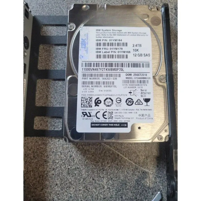 Жёсткий диск IBM 2076 AH75 92F 01YM178 01YM164 01YM166 2.4TB 10K 12GB SAS HDD Ha