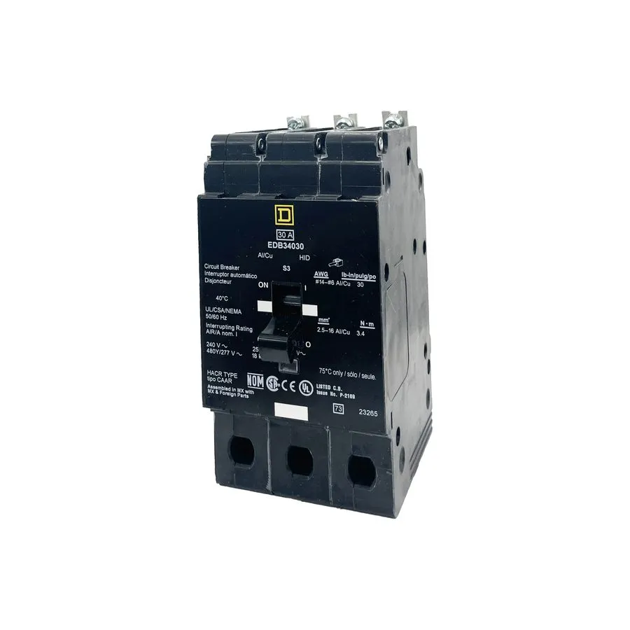 Автоматический выключатель Square D EDB34030 Circuit Breaker 30A 3-Pole 480V AC  — фото лота 2