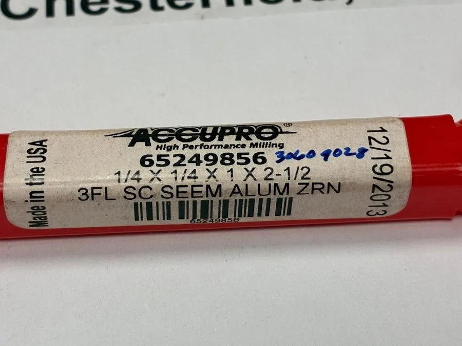 Режущий инструмент Accupro Square End Mill 1/4" Dia, 1" LOC, 3FL Solid Carbide 6