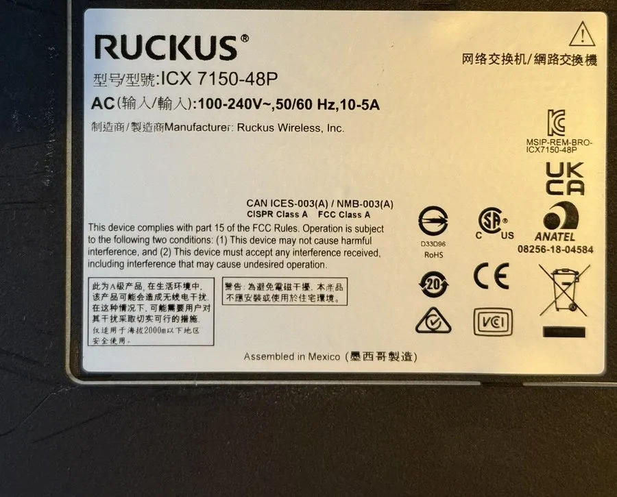 Коммутатор Ruckus ICX7150-48P 48-Port Gigabit PoE+ Managed Network Switch — фото лота 2
