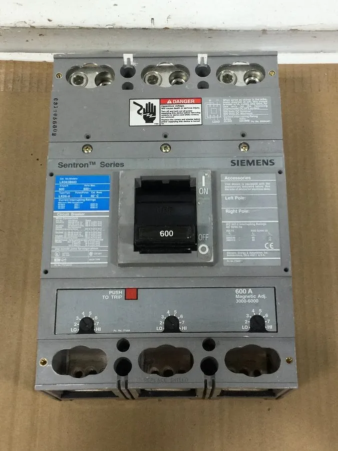 Автоматический выключатель Siemens lxd63s600a Sentron Series 600A 600V 3P Circui