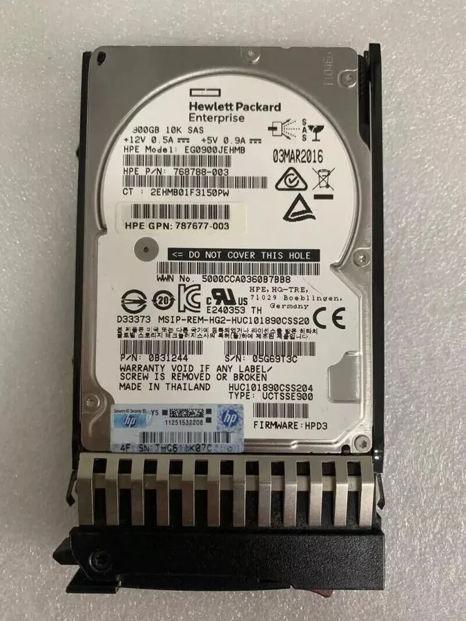 Жёсткий диск HP J9F47A 787647-001 900GB SAS 10K 2.5in 12Gbps MSA SFF ENT HDD Har