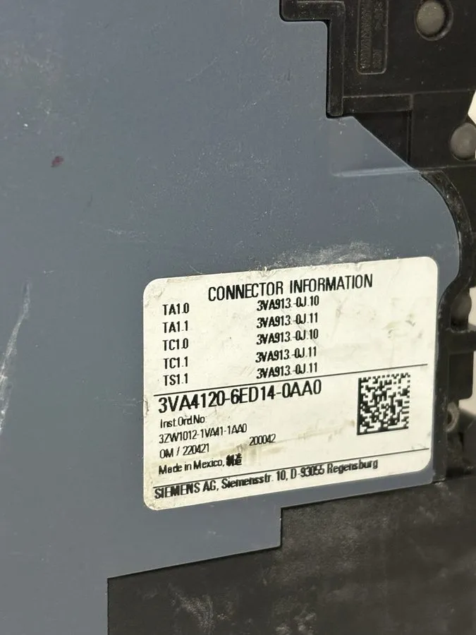Автоматический выключатель 3VA4120-6ED14-0AA0 Siemens 20A 1-Pole 3VA Frame Circu — фото лота 2