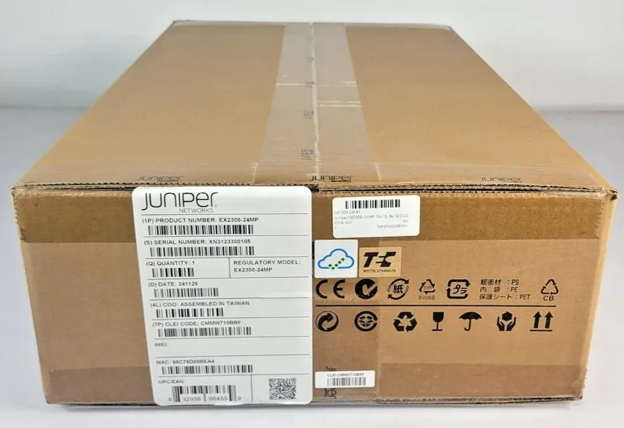 Коммутатор Juniper 24-Ports PoE+ SFP+ Ports Layer 3 Network Switch EX2300-24MP