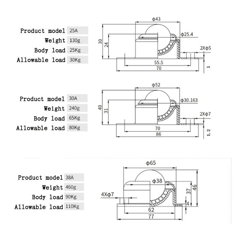 Конвейер CY-12A CY-38A Bearing Casters Ball Transfer Bearing Unit Conveyor Rolle — фото лота 1