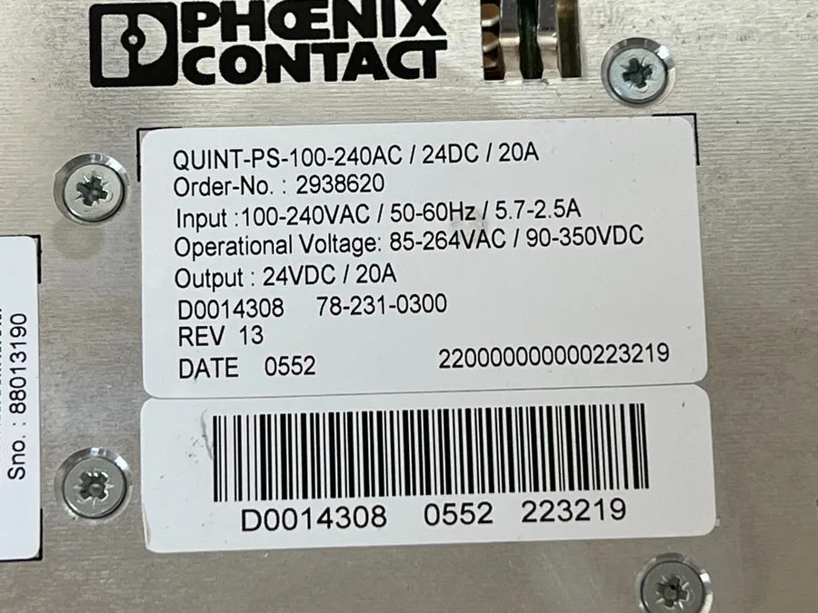 Блок питания Phoenix Contact QUINT-PS-100-240AC/24DC/20A DC Power Supply 24VDC 2