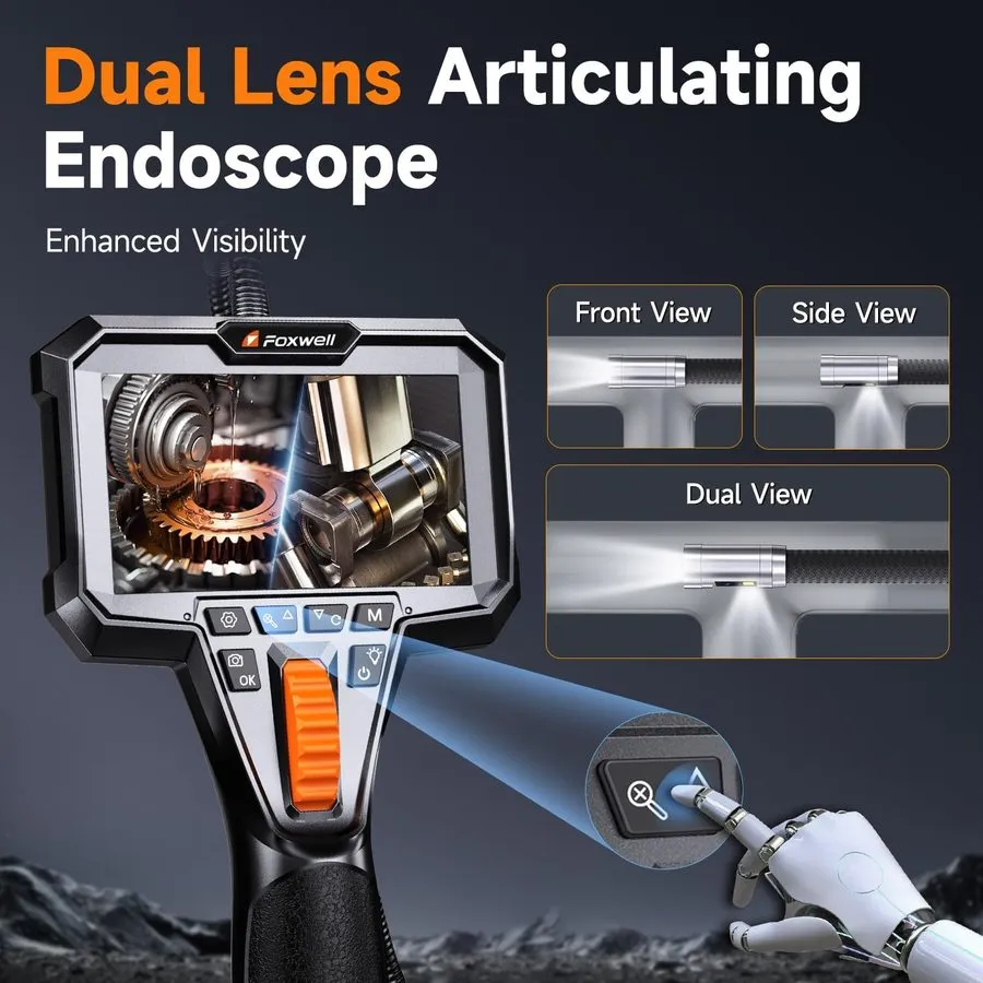 Видеоэндоскоп FOXWELL Elite Dual Lens 2-Way 220° Articulating Borescope, 0.25in 