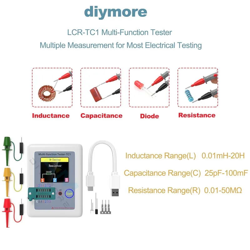 Тестер LCR Meter,Transistor Meter,LCR-TC1 Multi-Function Transistor Tester — фото лота 1