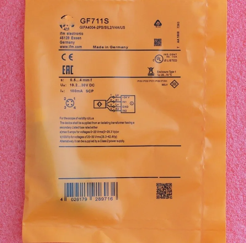 Датчик приближения IFM GF711S Fail-Safe Inductive Proximity Sensor, 19.2-30 VDC