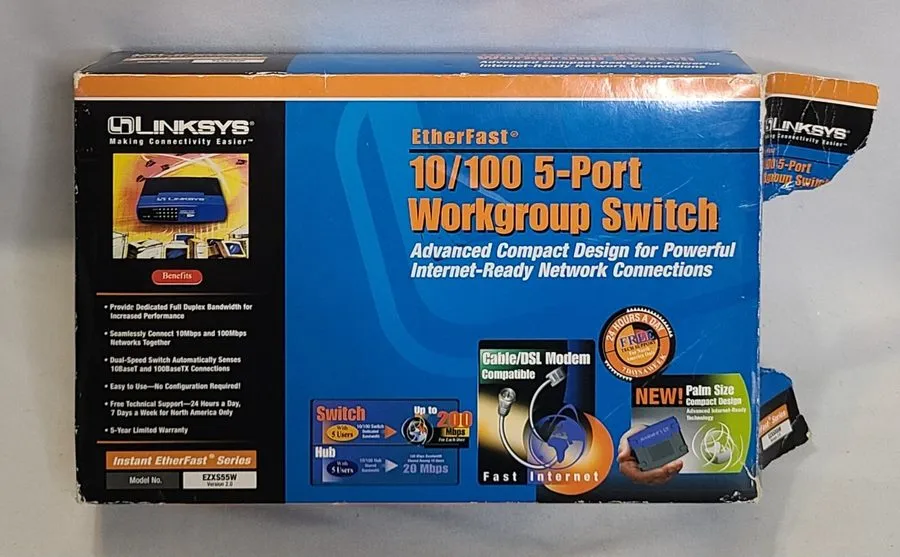 Коммутатор Linksys EtherFast (EFAH05W) ver. 2.0 5-Ports External Hub