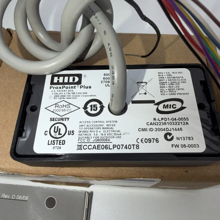 Оборудование видеонаблюдения HID 6005BKB00 Proxpoint Plus Mini Mullion er FW: 06