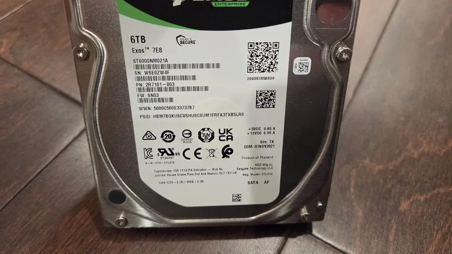 Жёсткий диск ST6000NM021A Exos 7E8 Seagate 6TB SATA 3.5" 7200RPM 256MB 6G 512e H