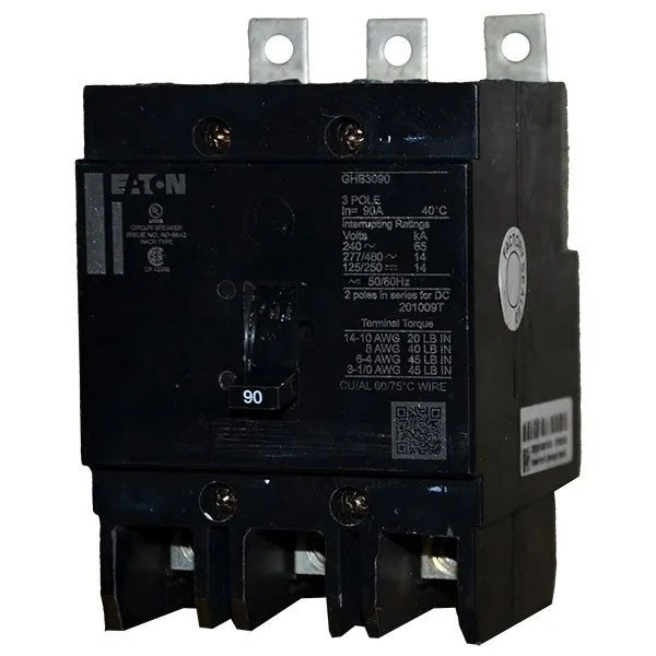 Автоматический выключатель Eaton GHB3090 90 Amp 277/480V 3 Pole GHB Bolt On Circ