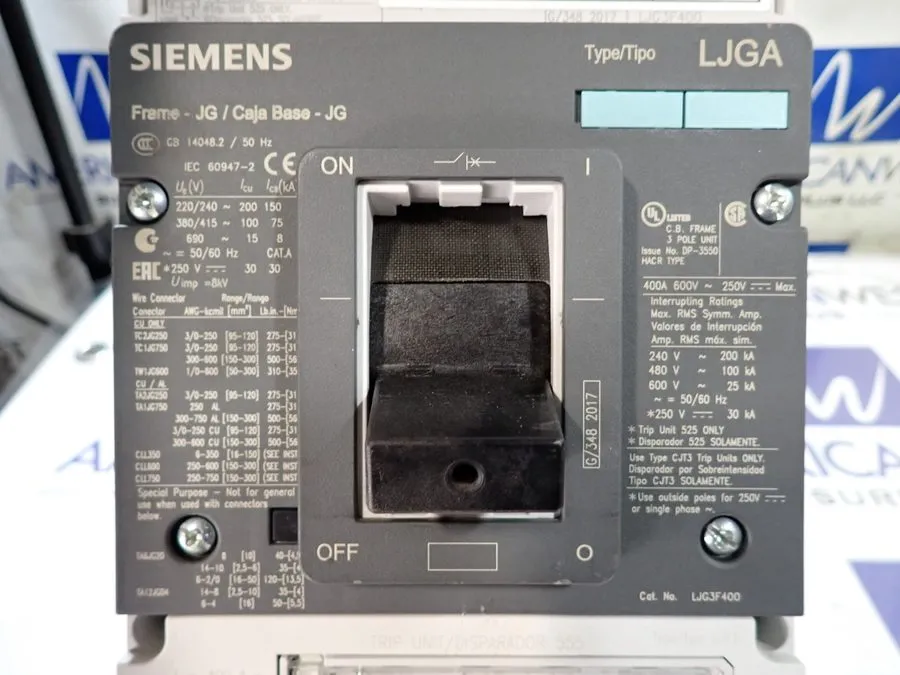 Автоматический выключатель Siemens NJGA NJX3G400 3VL4140-3RR30-0AA0 400 amp 600v