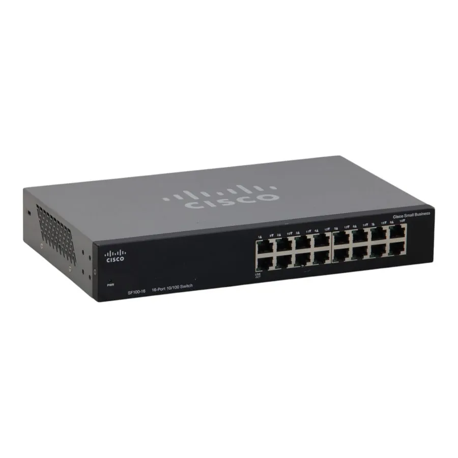 Коммутатор Cisco SF100-16 V02 16-Port RJ-45 10/100 Unmanaged FE Switch