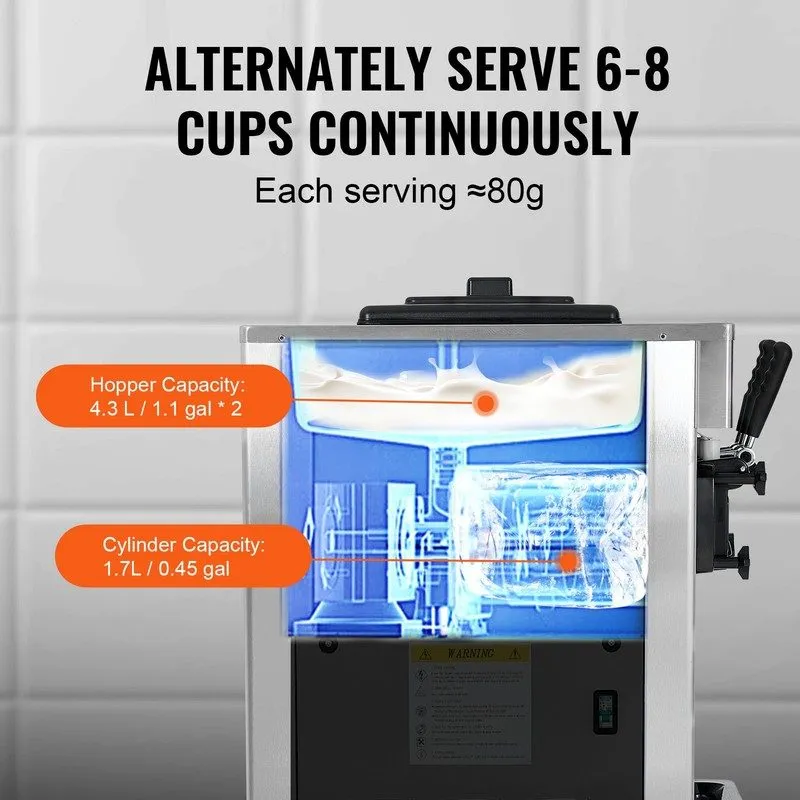 Оборудование для общепита VEVOR Commercial Ice Cream Machine 2200W 3-Flavor Soft — фото лота 3