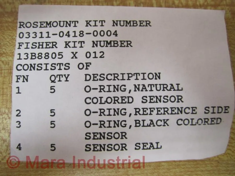 Датчик Rosemount 03311-0418-0004 O-Ring Kit 13B8805 X 012