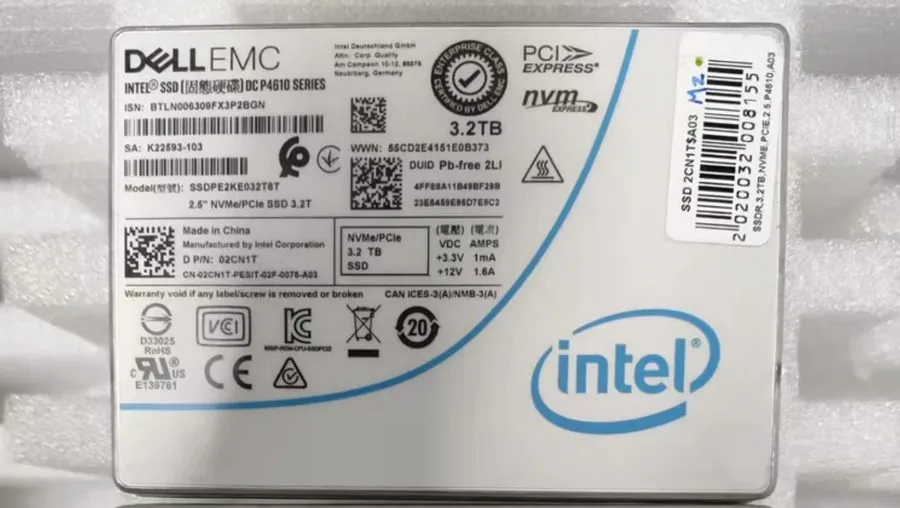 SSD-накопитель INTEL 3.2TB SSD U2 P4610 DELL EMC 02CN1T Solid State Drive SSDPE2
