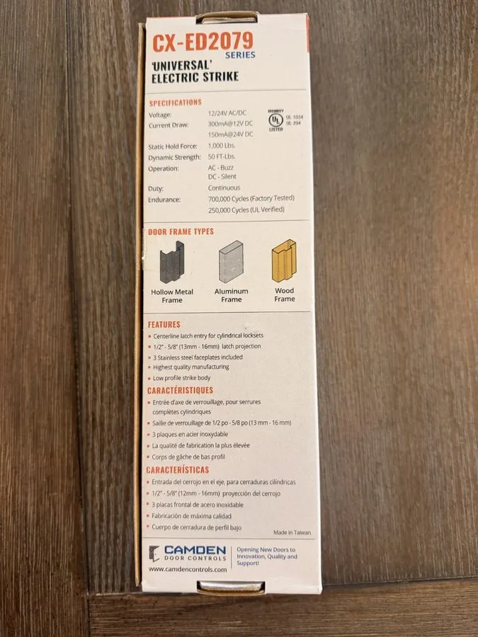 Оборудование видеонаблюдения Camden CX-ED2079 Universal Electric Strike Door Loc — фото лота 1