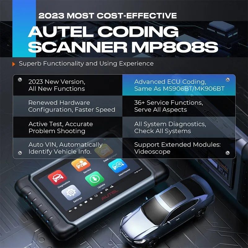 Диагностический сканер Autel MP808S MaxiDAS DS808 PRO OBD2 Full System Diagnosti — фото лота 1