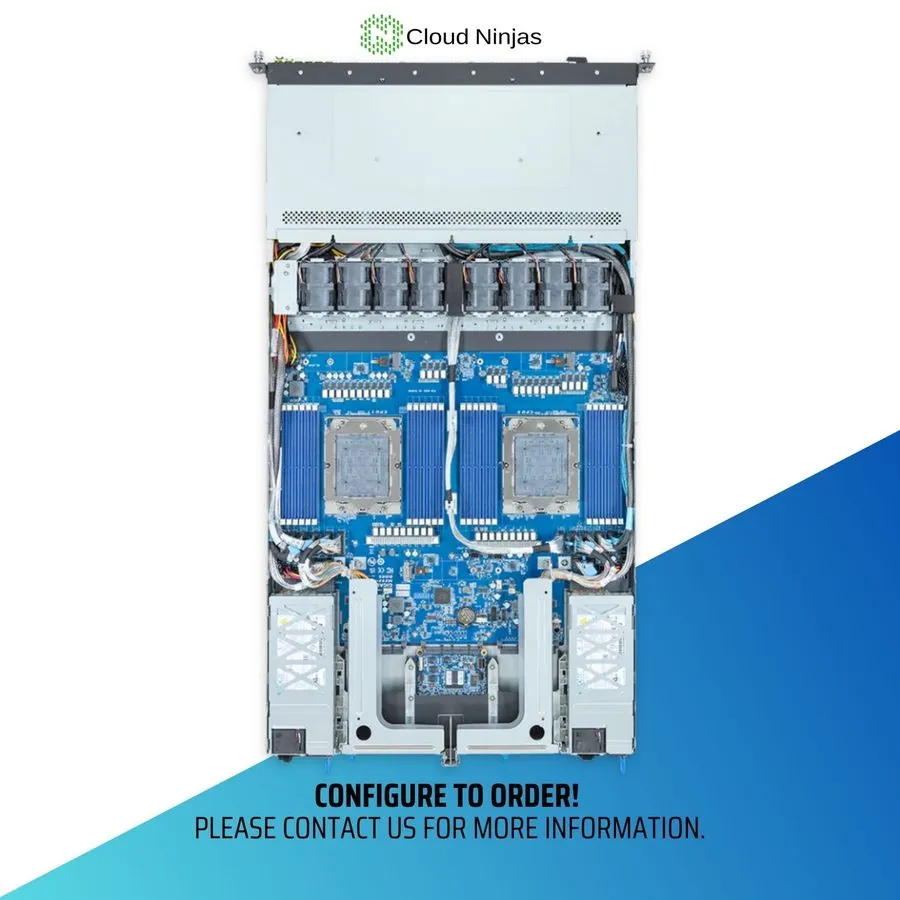 Сервер GIGABYTE R183-Z95-AAD1 8 Bay Server 2x AMD EPYC 9274F Genoa 24 Core NVMe 