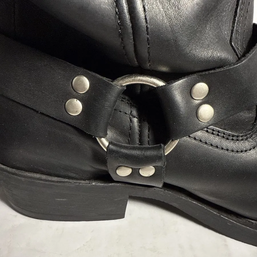 Жгут проводов Cody James CJ9995BL Mens 11.5 Med Black Leather Harness Biker Boot — фото лота 1