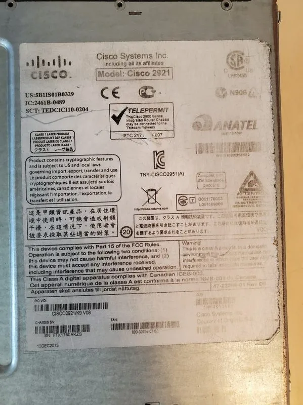 Маршрутизатор Cisco 2921 2900 Series 3-Port Gigabit Wired Router — фото лота 4