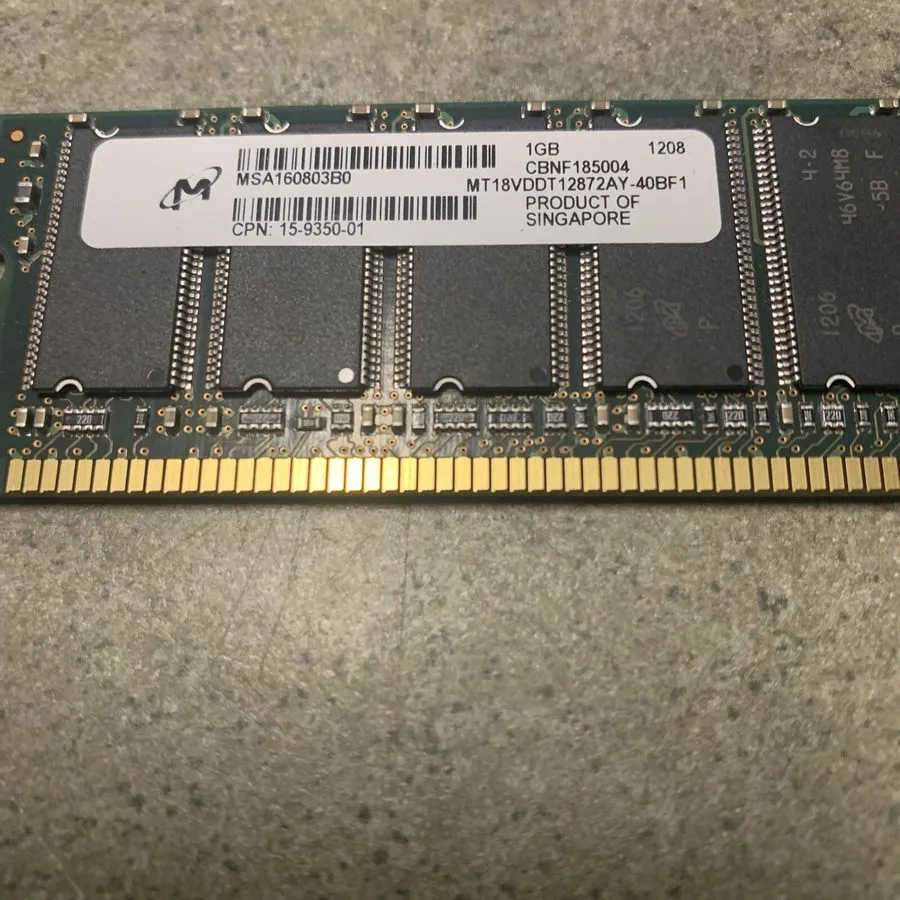 Модуль памяти 1GB DDR1 PC3200E 3200E DDR1-400 400MHZ 184PIN ECC NON-REG DUAL RAN