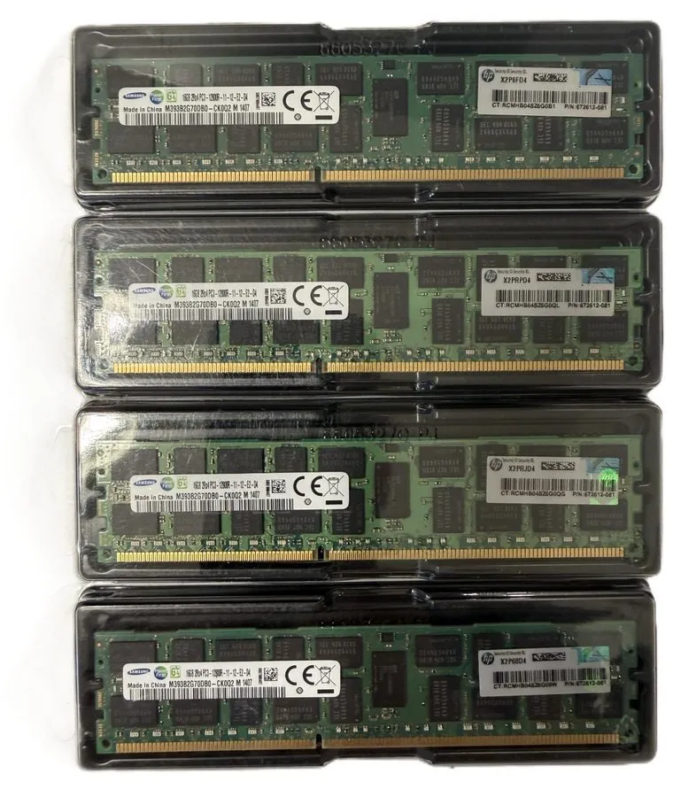 Модуль памяти Set of 4 Samsung RAMs 16GB 2Rx4 PC3 (DDR3) 12800R — фото лота 1