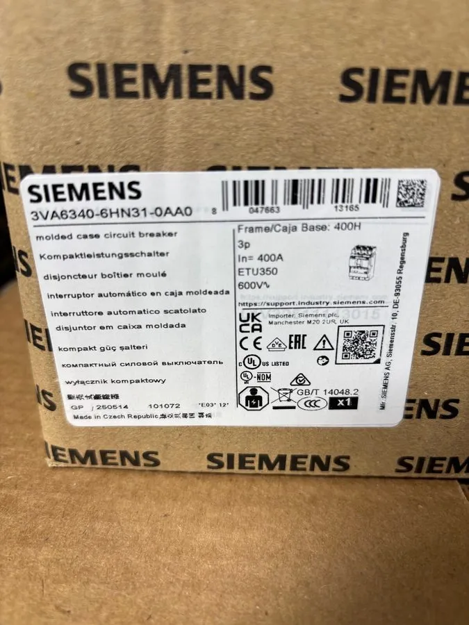 Автоматический выключатель Siemens 3VA6340-6HN31-0aa0 3p 400a 65k LSI Trip Unit