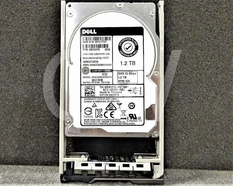 Жёсткий диск Dell 9XNF6 09XNF6 HUC101812CSS204 1.2TB 12G 10K SFF 2.5" SAS HDD HA