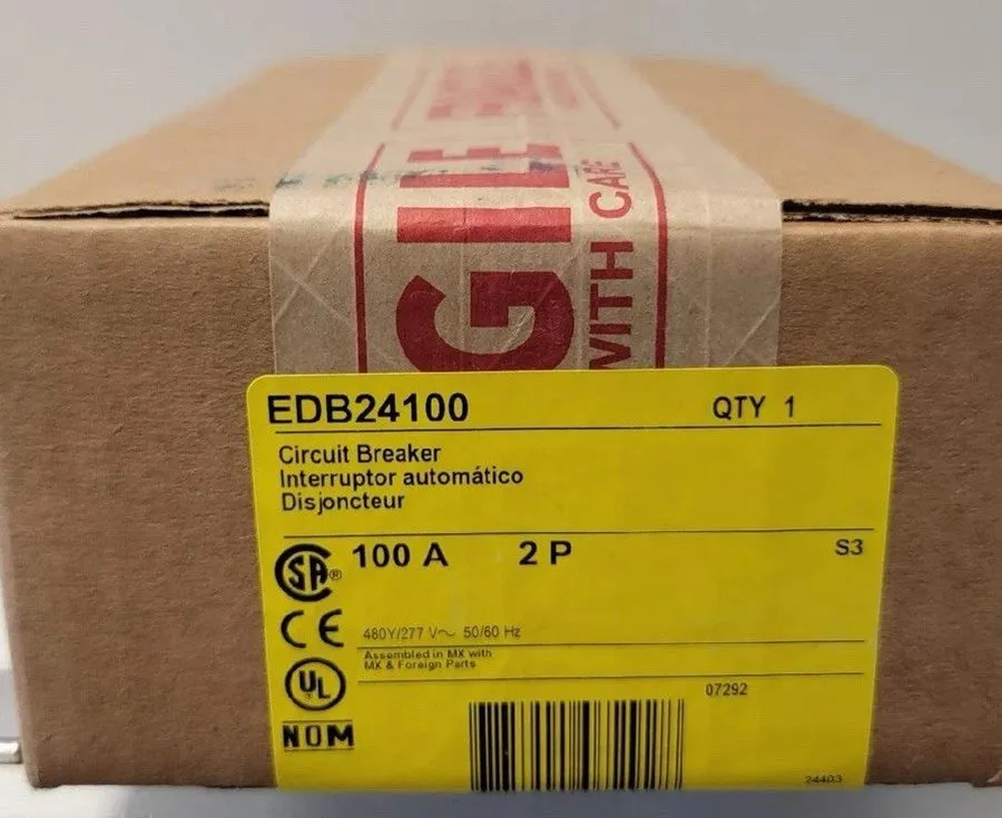 Автоматический выключатель EDB24100 Square D Miniature Circuit Breaker 2-Pole 48 — фото лота 1
