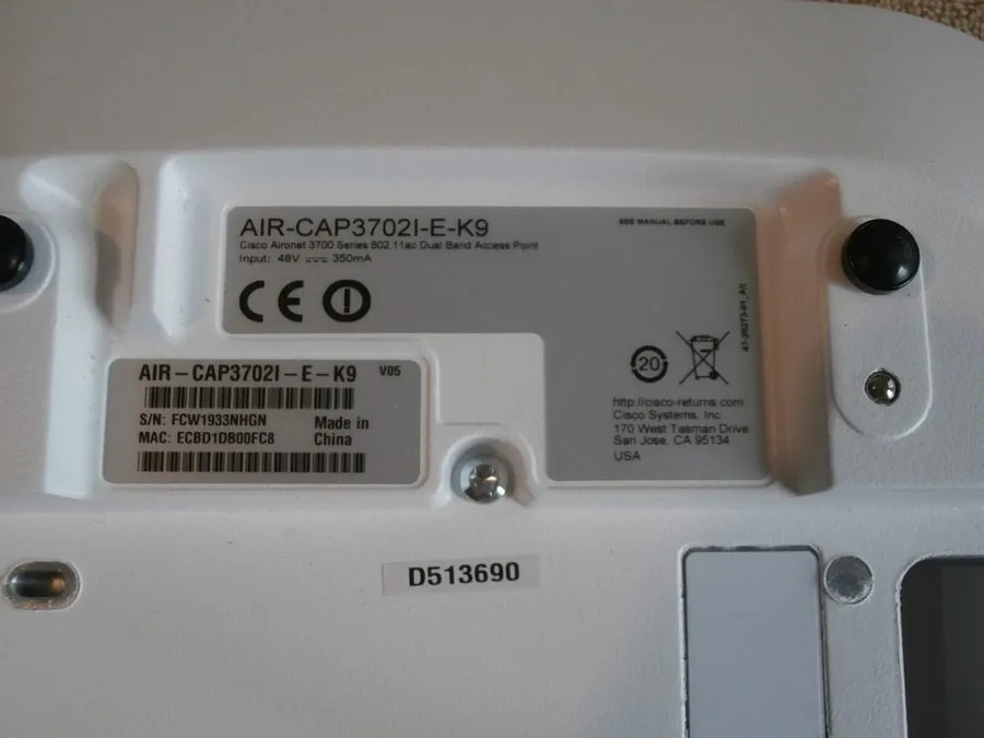 Точка доступа Wi-Fi Cisco Air-cap3702i-E-k9 Aironet Wireless 802.11ac Access Poi