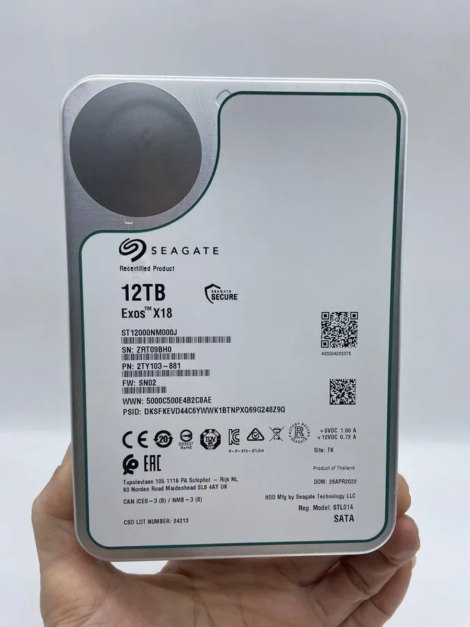 Жёсткий диск Seagate Exos X18 12TB ST12000NM000J Hard Drive SATA 7200RPM 3.5" SM
