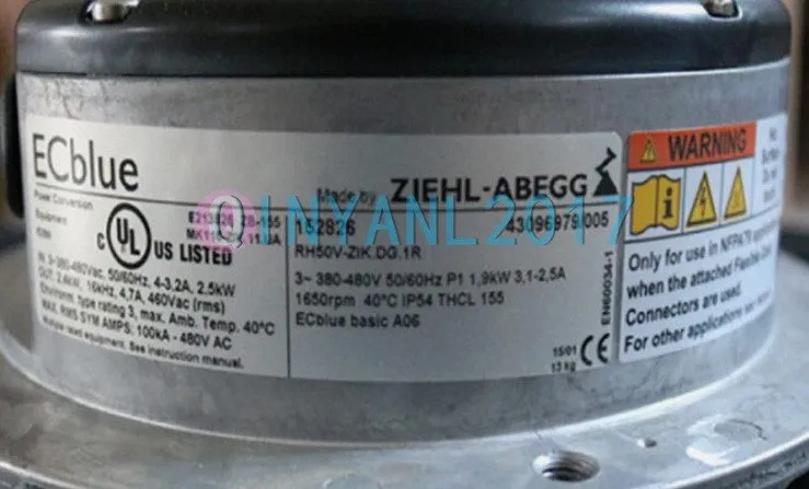 Вентилятор ZIEHL-ABEGG Centrifugal Fan RH50V-ZIK.DG.1R SHIPPING