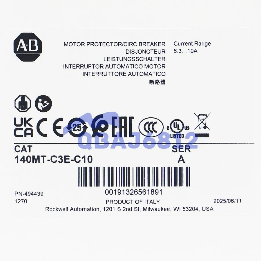 Автоматический выключатель AB 140MT-C3E-C10 Motor Protection Circuit Breaker, C
