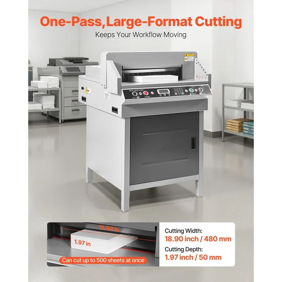 Резак для бумаги Electric Paper Cutter 18.9in Cutting Width Metal Guillotine Tri — фото лота 1