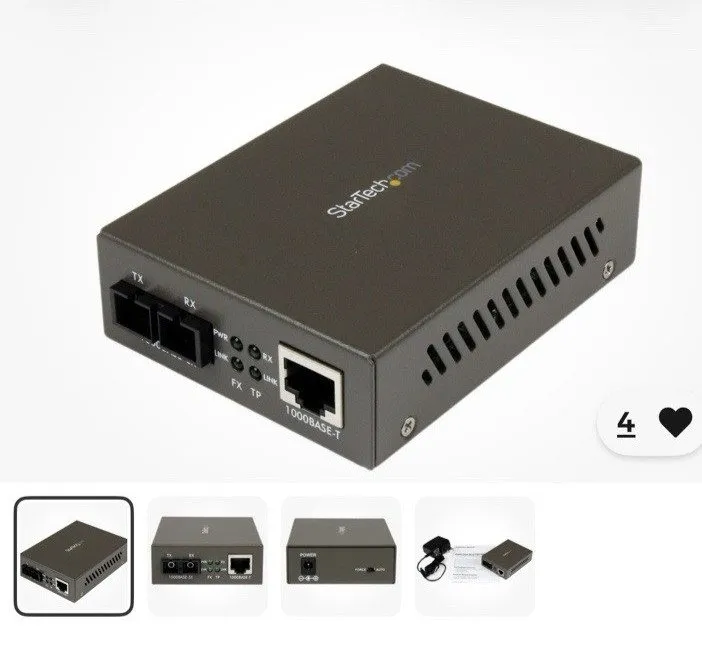 Медиаконвертер StarTech Gigabit Multi Mode Fiber Ethernet Media Converter SC-550 — фото лота 1