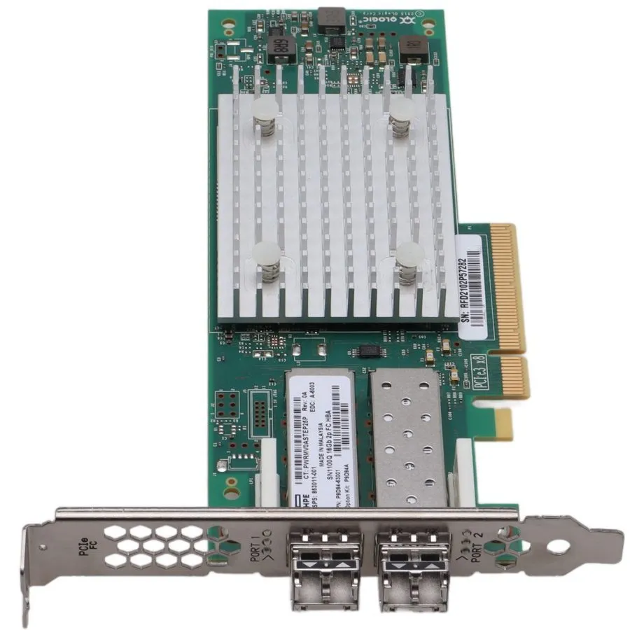 Контроллер HPE QLE2692-HP SN1100Q 16GB Dual 2-Port FC HBA 853011-001 w/ SFP Tran
