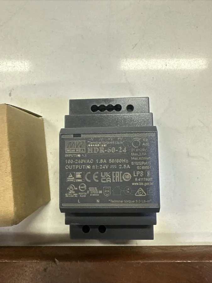 Блок питания Mean Well HDR-60-24 Ultra Slim DIN Rail Power Supply 100~240VAC to
