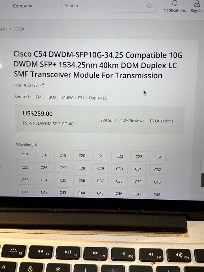 Фото лота DWDM-SFP10G-34.25 от продавца №32608