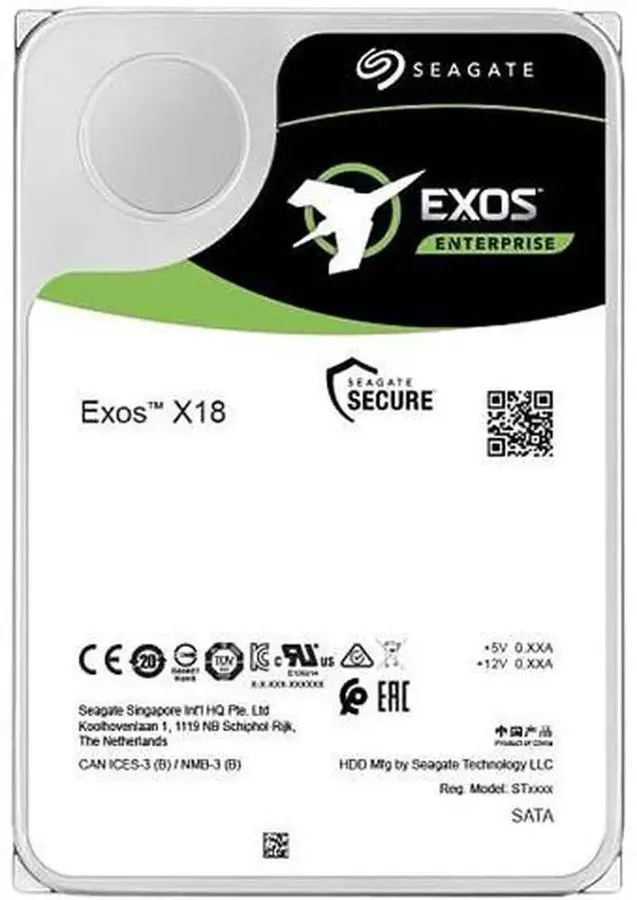 Жёсткий диск Seagate 12TB Exos X18 7200RPM SAS 12Gb/s 3.5" HDD ST12000NM004J Ent