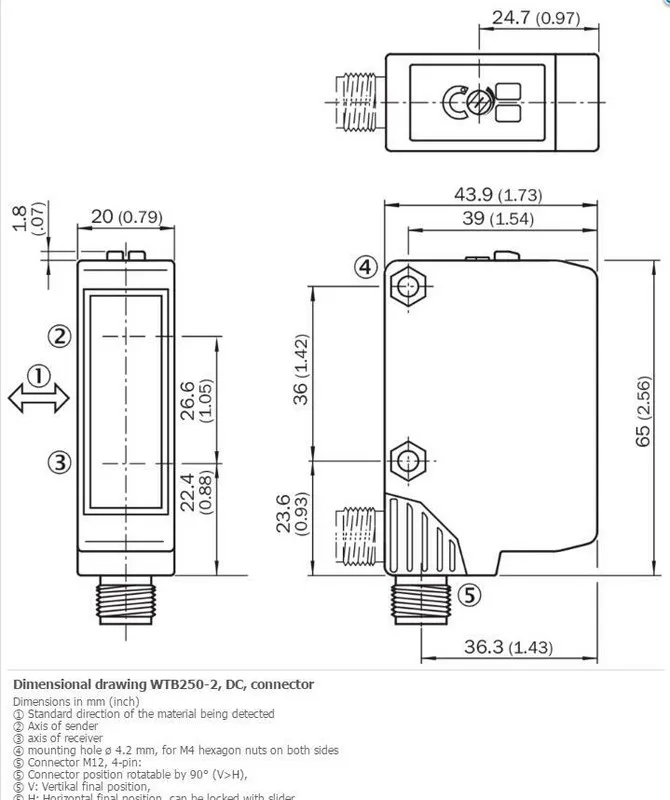 Датчик приближения SICK WTB250-2F2441 Photoelectric Proximity Sensor ,PNP